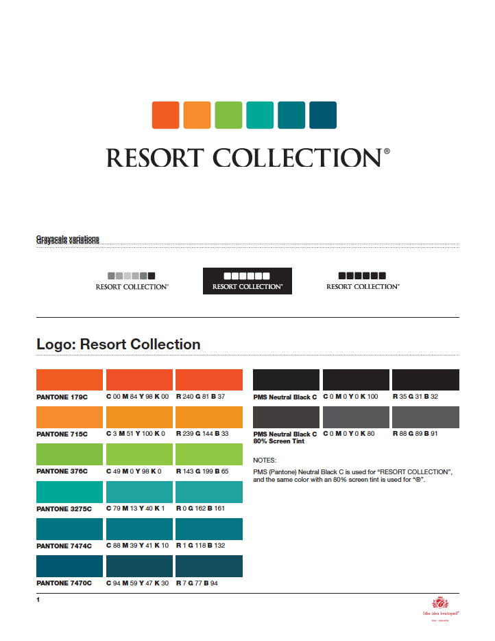 Resort Collection Marketing Guidelines Presented by The Idea Boutique