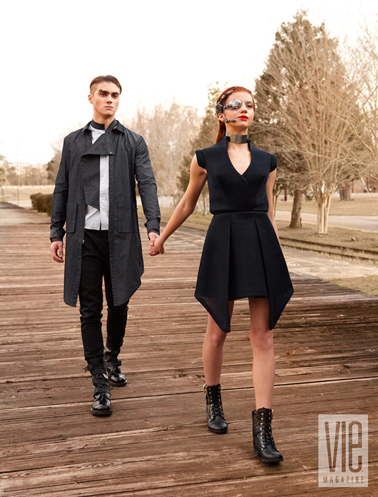 Jordan Canamar and Bella deLeon walks into the future hand in hand in VIE magazine's photo shoot
