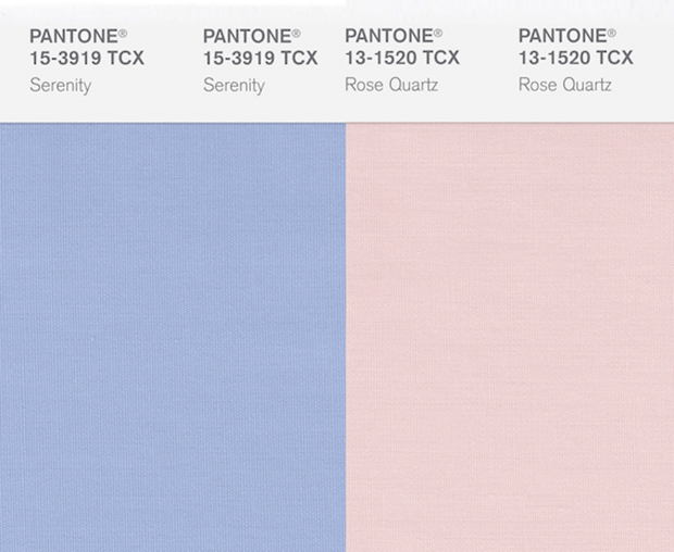 Serenity and Rose Quartz Pantone Color Swatches